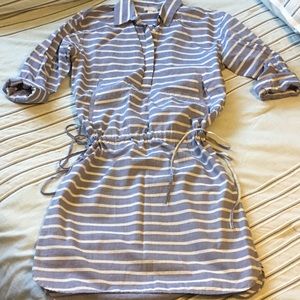 Gap striped cotton blue dress, small tall